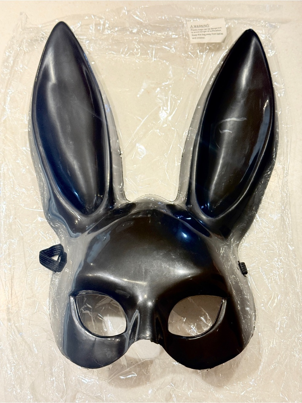 Black Bunny Rabbit Mask Halloween Costume Cosplay Masquerade Gothic Adult